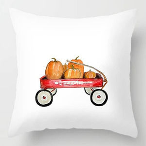 Red Wagon Full of Pumpkins Pillowcase~~NWOT
